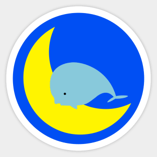 Whale on the moon Sticker